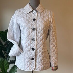 Burberry White Quilted Puffer Jacket